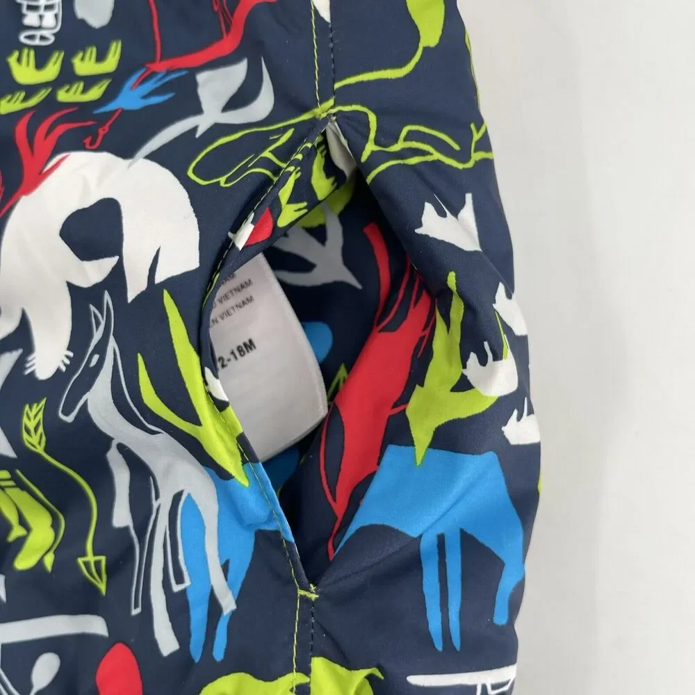 Patagonia Reversible Puffer Vest‎ 12-18 Months Blue Animals Style 60200